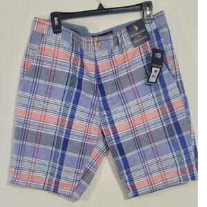 US Polo Assn Shorts Mens 34 Paid Blue/Pink/White Casual Preppy Shorts NWT